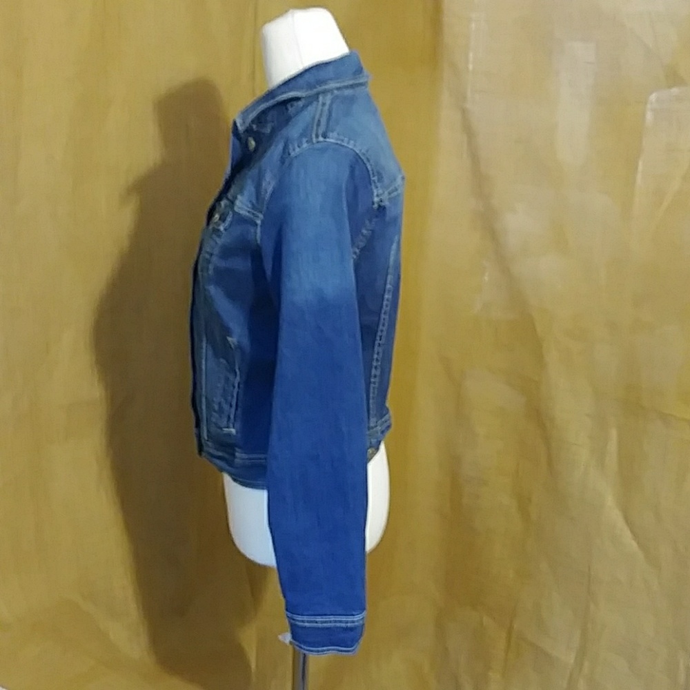 Old Navy Women's Medium Jean Denim Jacket Silver Buttons EUC - Picture 4 of 6